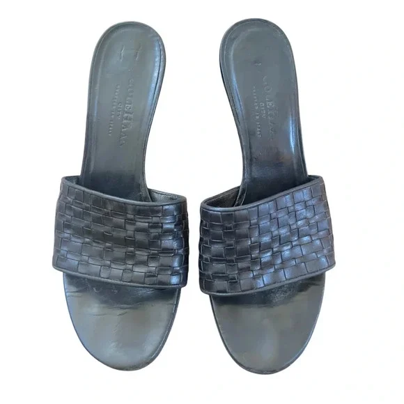 Cole Haan City Crafted in Italy Woven Black Leather 3 inch kitten heel - Picture 2 of 8